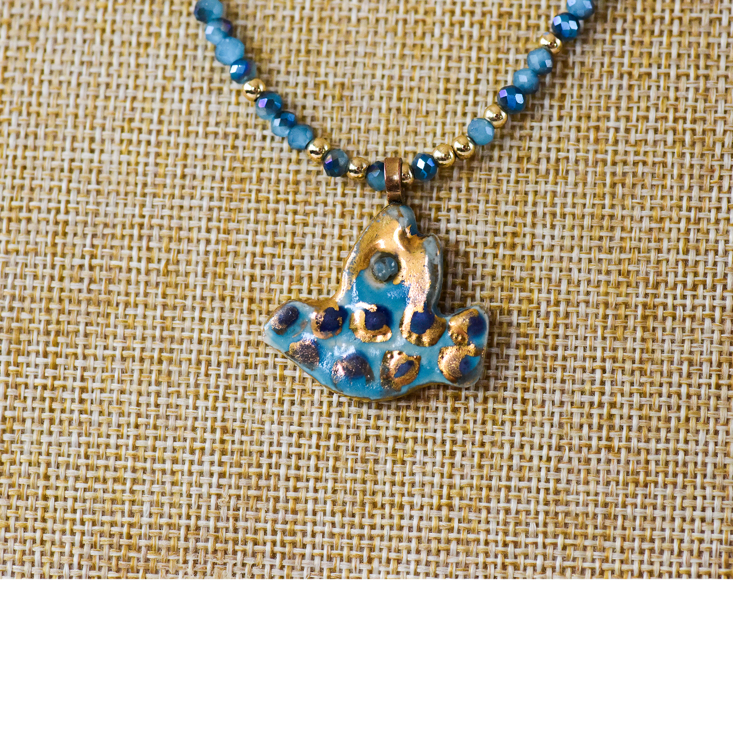 Small Dove of Peace Necklace on Beaded Strand