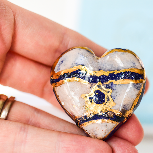 I love Israel Heart Contoured Pin (Brooch)