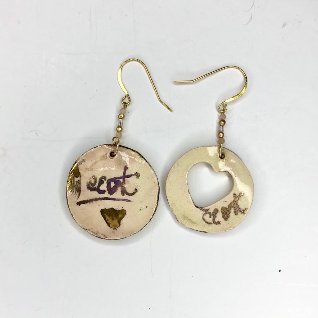 Golden Heart Circle Earrings