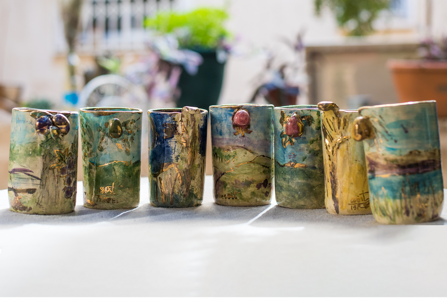 Seven Species of Israel Cozy Cup - Olive