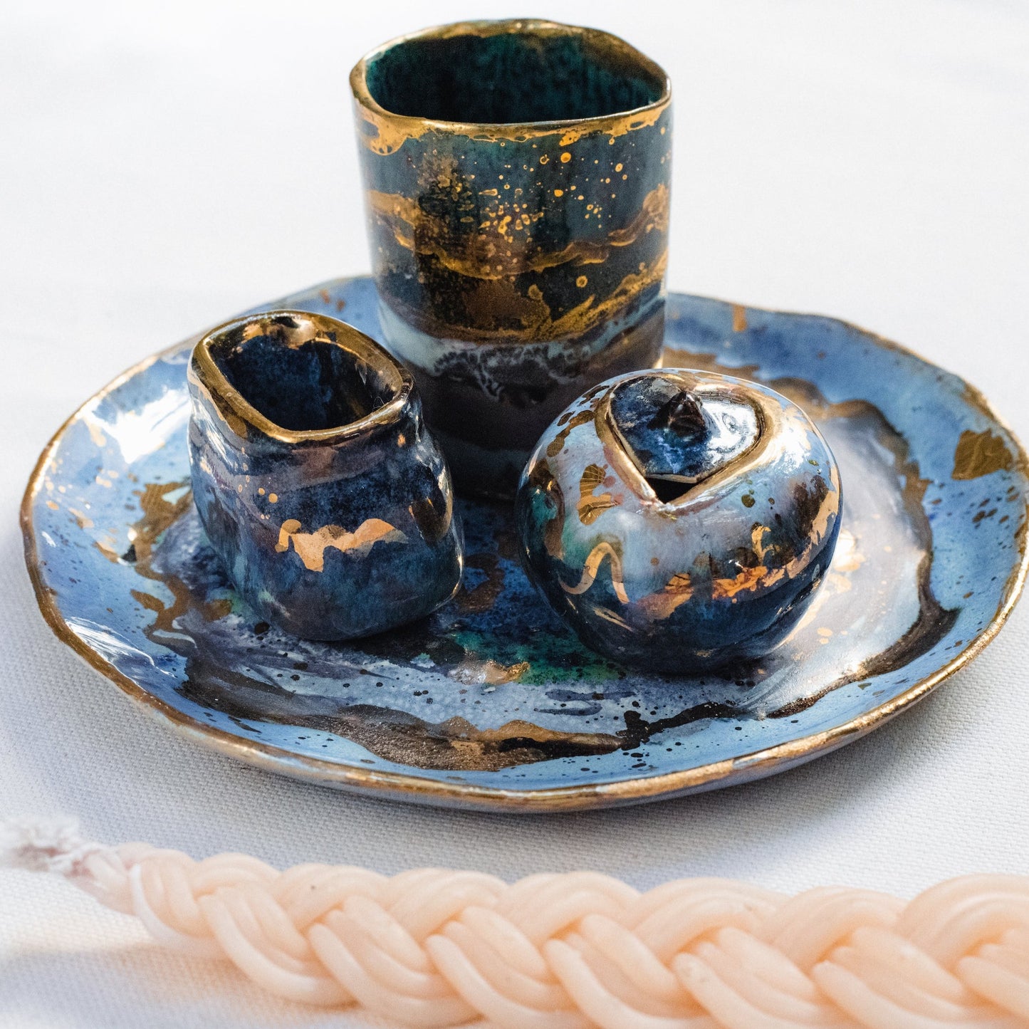 Mystical Havdalah Set in Sapphire Tones