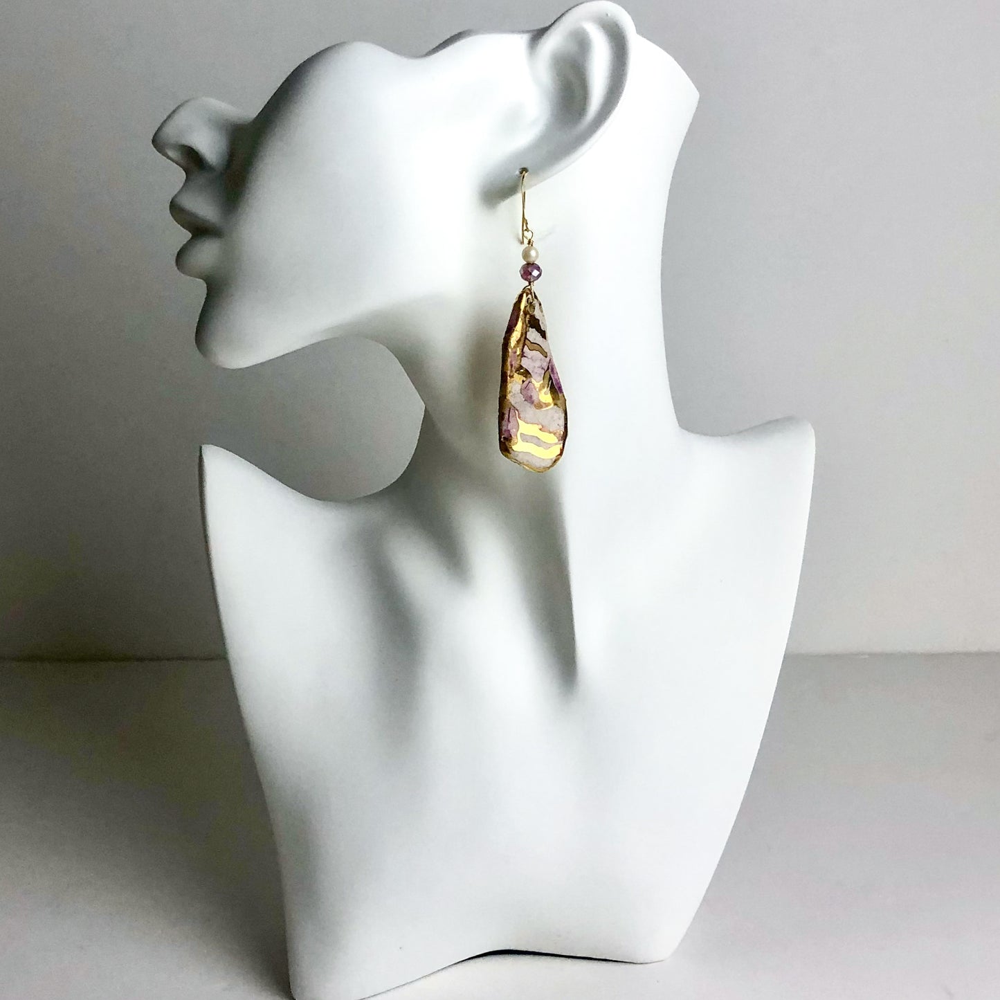 Golden Zebra Earrings With Pearls