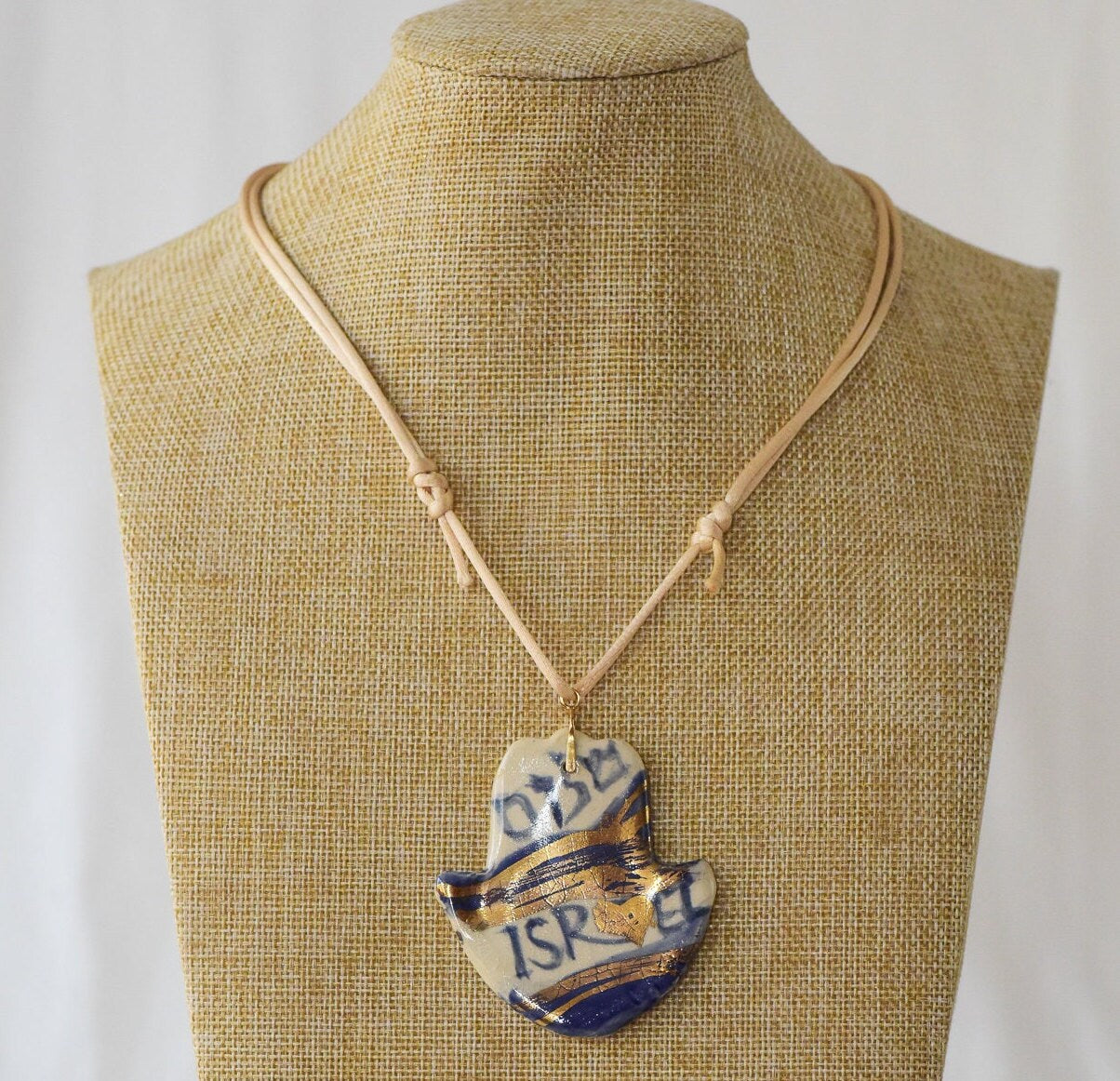 Israel Peace Hamsa Necklace •