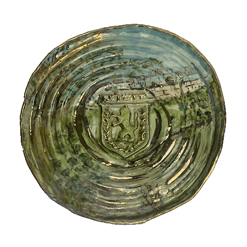 Olive Tree with view of Jerusalem's Old City Seder Plate