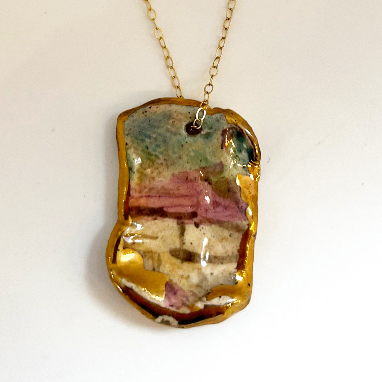 Stones of the Western Wall Necklace on Gold Chain