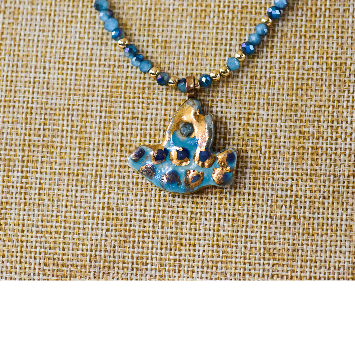 Small Dove of Peace Necklace on Beaded Chain