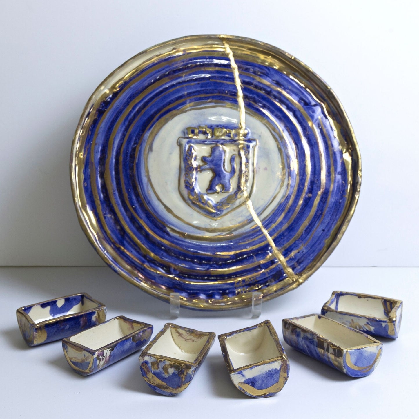 Blue and White Seder Plate