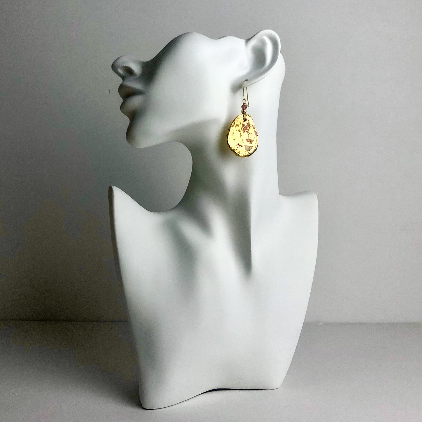 Jerusalem Drop Earring with Crystal and Gold Bead