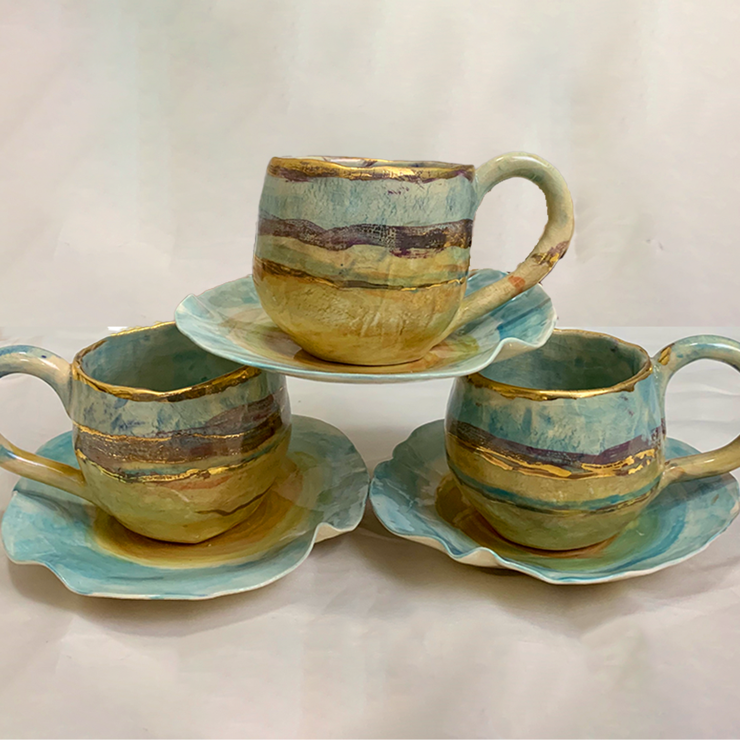 Negev Teacups & Side Plates- Set of 3