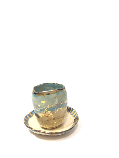 Porcelain Kiddush Cup Dead Sea