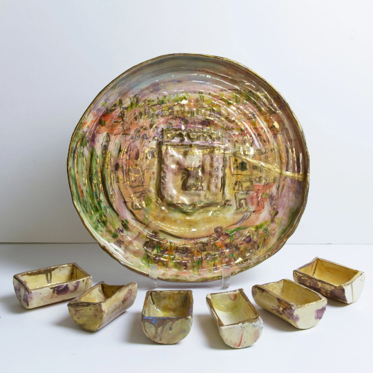 The Kotel in Bloom Passover Seder Plate Set