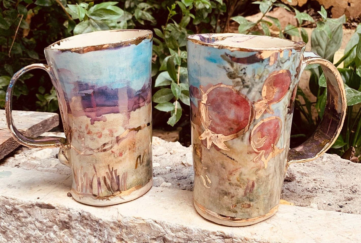 Hand-painted | Ceramic Mugs | Seven Species | Inspired by Israel