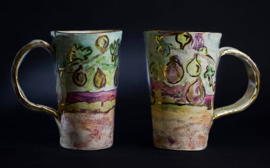 Hand-painted | Ceramic Fig Mugs | Inspired by Israel