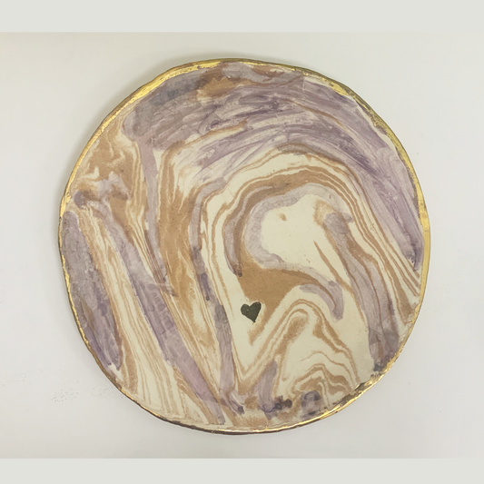 Marbled clay plate from the clay of Israel