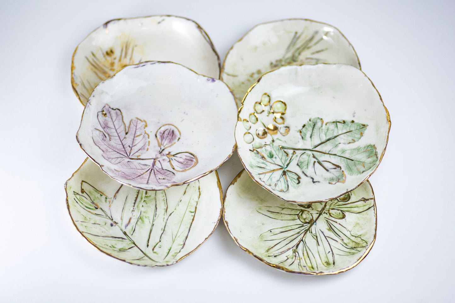 Set of Porcelain Seven Species Imprint Plates
