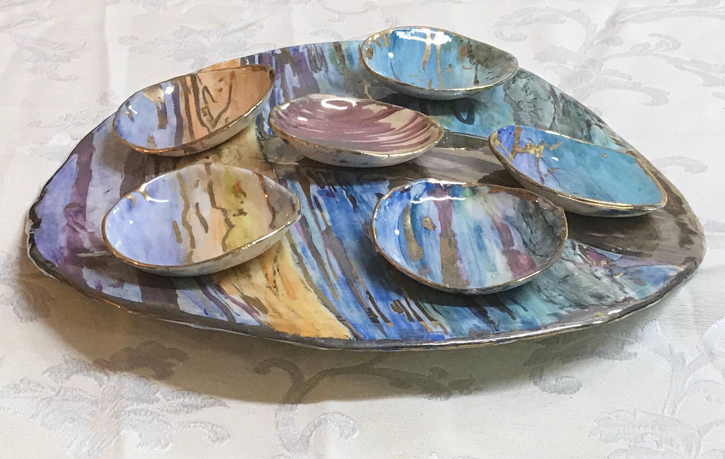 Colors of Freedom Hand-painted Passover Seder Plate Set